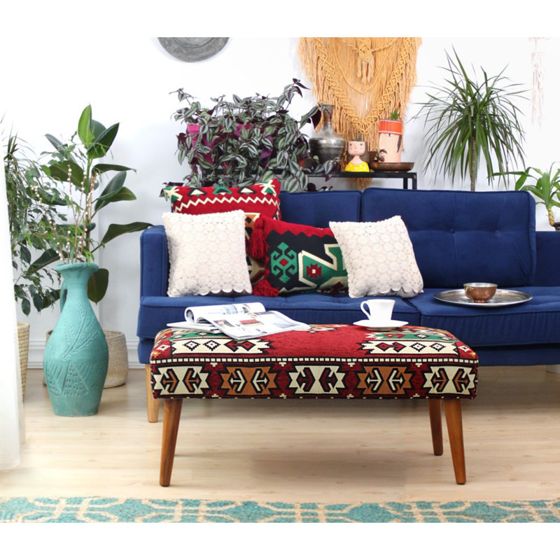 Parkton 91cm Wide Rectangle Ikat Cocktail Ottoman