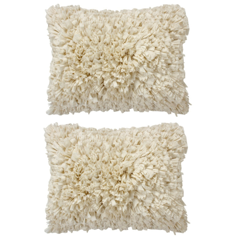 Cotton Throw Pillow, Ivory