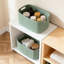 Paquet de 4 paniers de rangement tissés avec poignées, bacs de rangement pliables en tissu pour étagères, placard et rangement, matériau en coton naturel-1331450445-1331450446
