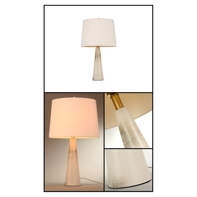 Lampe de table blanche Cilicia, H 24,21 po x l 14,17 po x P 14,17 po