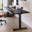 Bureau rectangulaire en bois massif noir-130155125