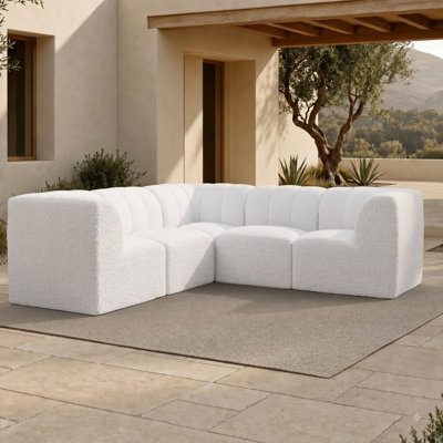 Canapé modulaire rembourré en L avec tissu Sunbrella 5 pièces Praia