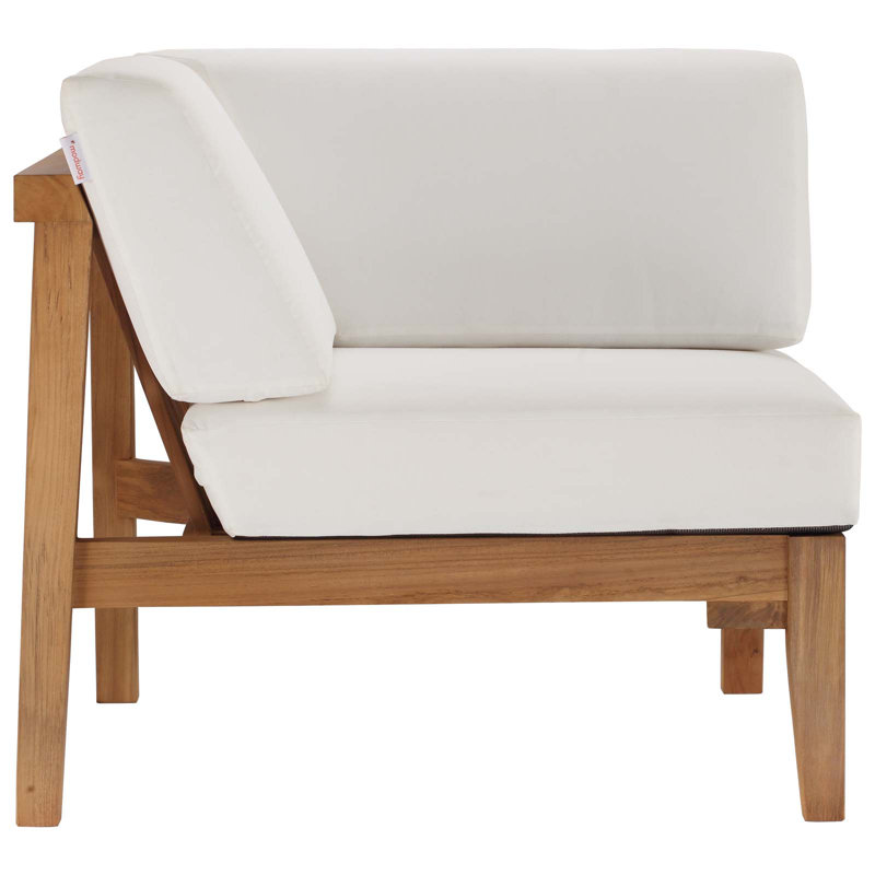 Chaise de patio en bois de teck avec coussins Muret