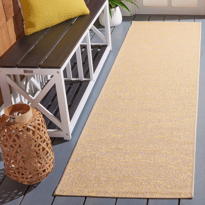 Tapis intérieur / extérieur beige Michalski, Tapis de couloir 2 pi 3 po x 8 pi