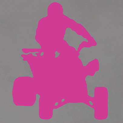 Décalcomanie murale quatre wheeler, Rose vif