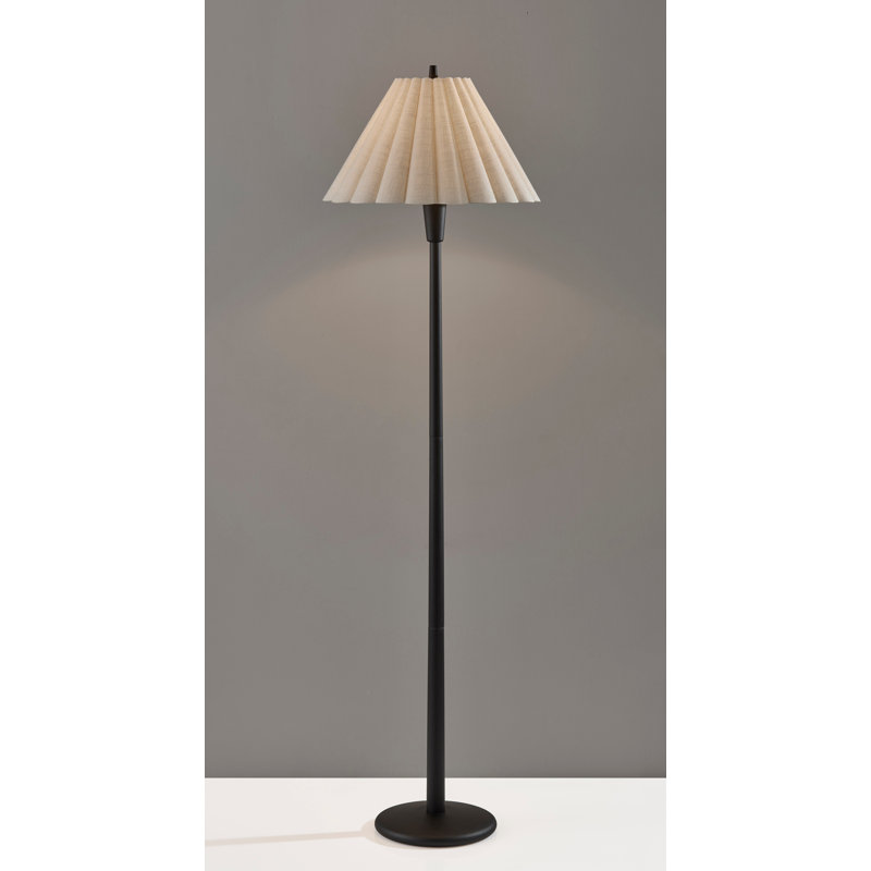 Lampe sur pied festonnée, Crème, Noir