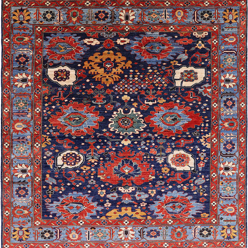 Tapis 100% moderne lavable à la machine de style Mid-Century 1951, Carré 8 pi