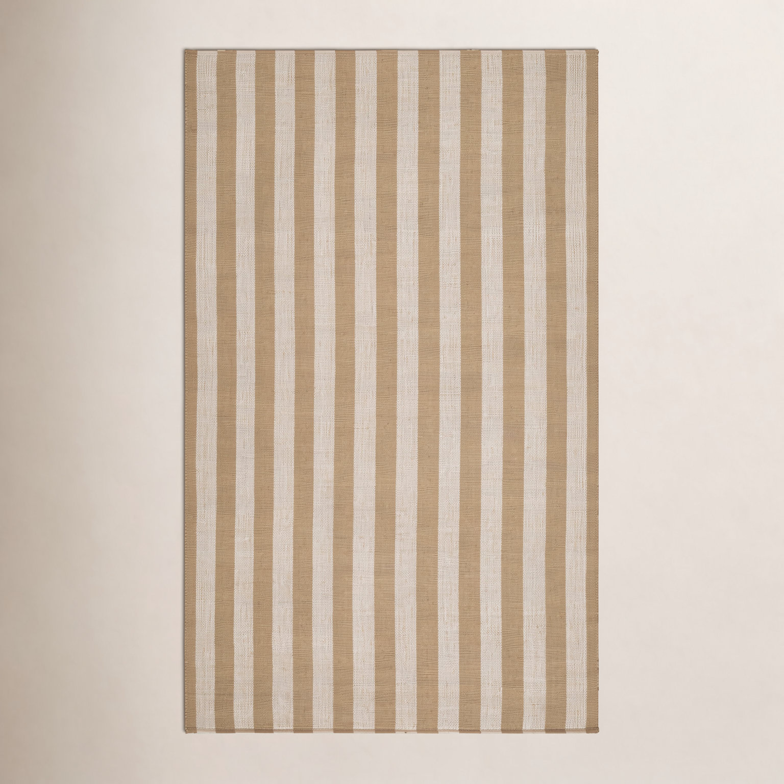 Jeanette Hand-Woven Striped Rug, Rectangle 5' x 8', Tan