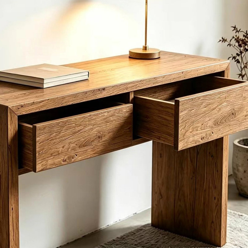 Console Wabi-sabi, Bois naturel, Bois naturel, H 31,5 po x l 39,4 po x P 13,8 po, Bois naturel