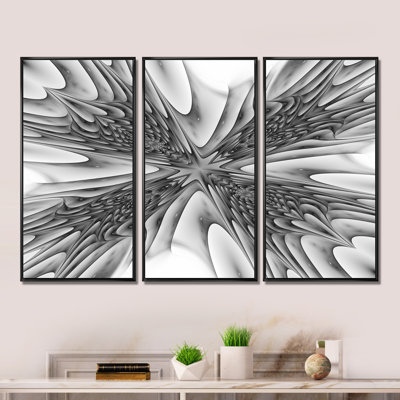 Fractal 3D Magical Profondeur - 3 pièces, impression sur toile