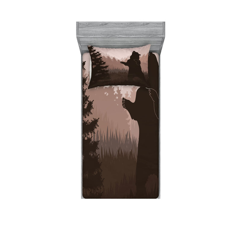 Drap-housse et coussin décoratif Ambesonne, Ensemble de draps pour lit simple + 5 pièces supp