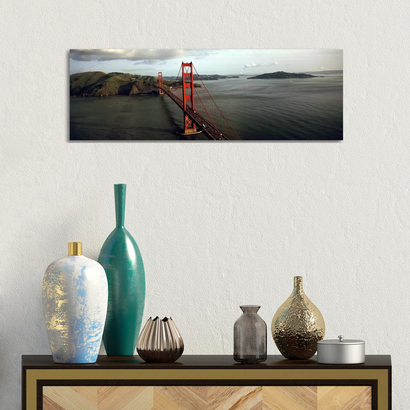 Bridge Over A Bay, Golden Gate Bridge, San Francisco, California, USA #2 by Panoramic Images - Wrapped Canvas Panoramic Print