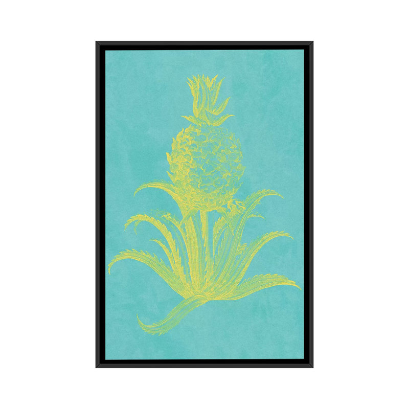 « ananas frais ii », impression sur toile, H 26 po x l 18 po x P 1,5 po, Toile encadrée noire, Pas de tapis