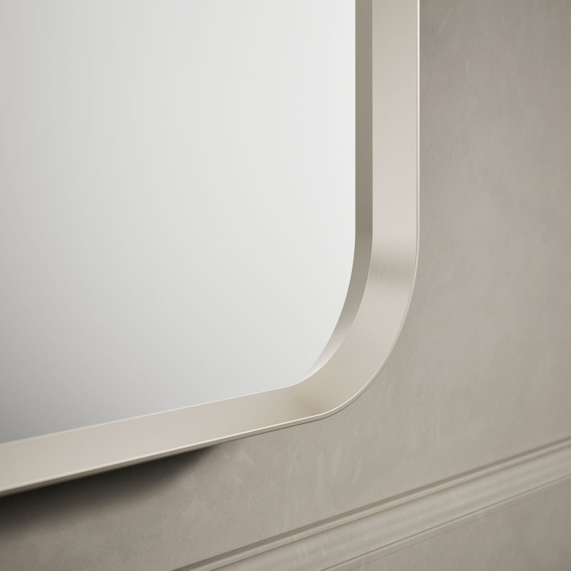 Miroir de salle de bain mural, Nickel brossé, 45 po x 30 po