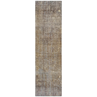 Machine Washable Indoor/Outdoor Xhevrie Brown Rug