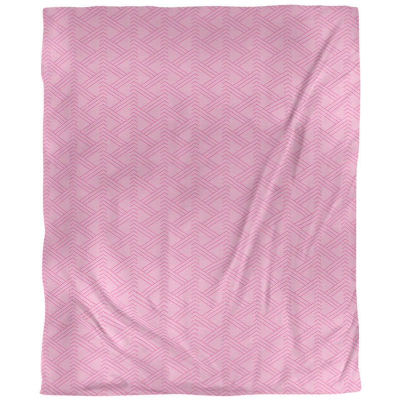 Tissu de zag zig, Rose, L 56 po x l 36 po, Coton peigné de base