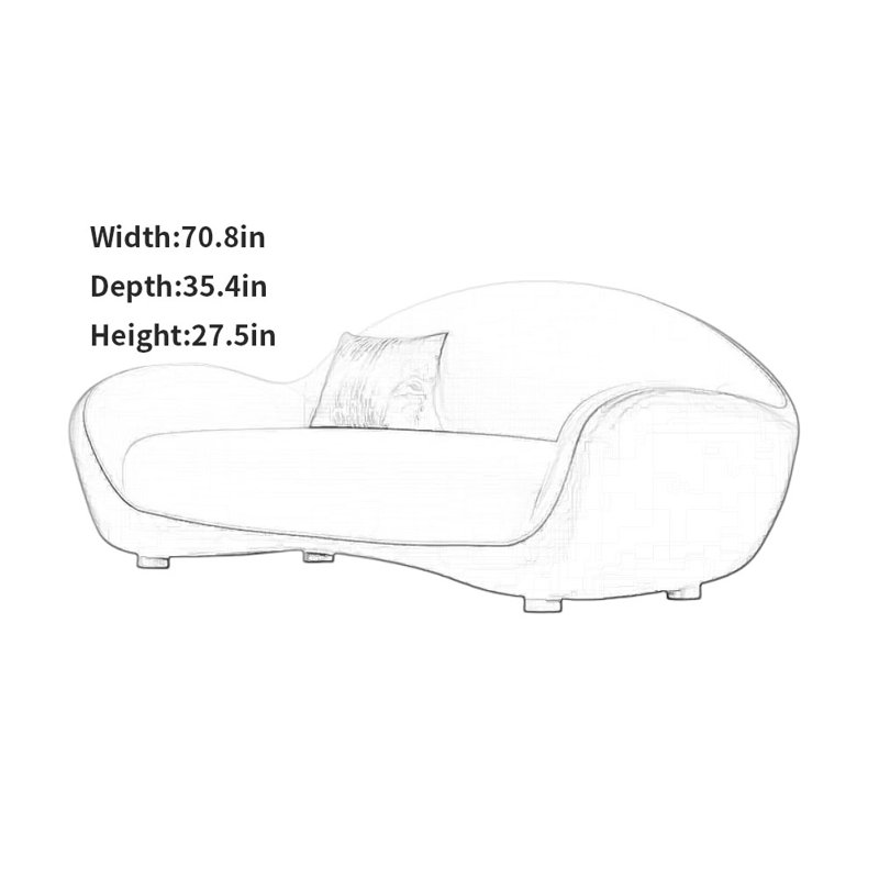 Canapé Creative Creative, Blanc cassé, H 27,5 po x l 70,8 po x P 35,4 po