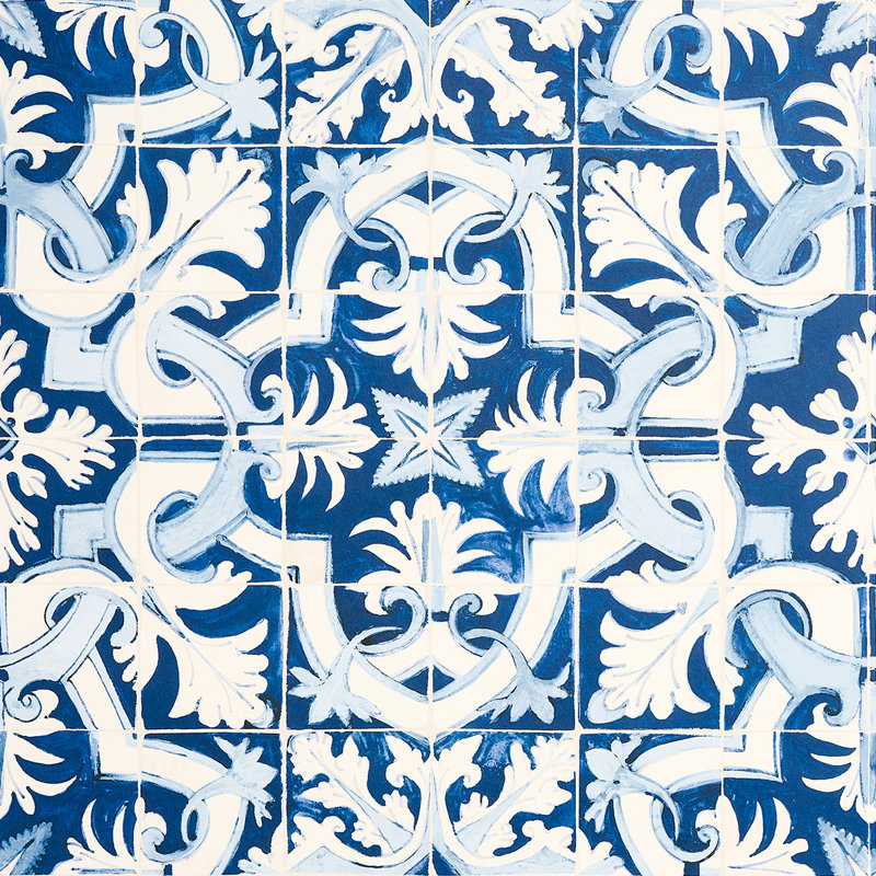 Papier peint Schumacher x Mary McDonald Azulejos, Azur