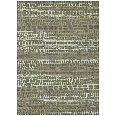 Machine Washable Indoor/Outdoor Chantille ACN2540 Abstract Rug