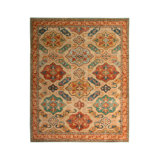 Hand-Knotted Classic Rug Beige Gold And Red Geometric Pattern By Rug & Kilim