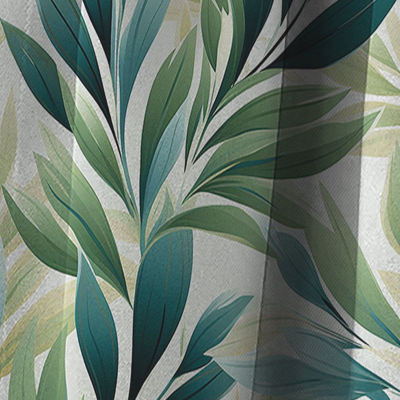 Leafy Tranquility Tropical Motif I - Rideau floral - Rideau occultant floral - 1 panneau, L 52 po x L 95 po