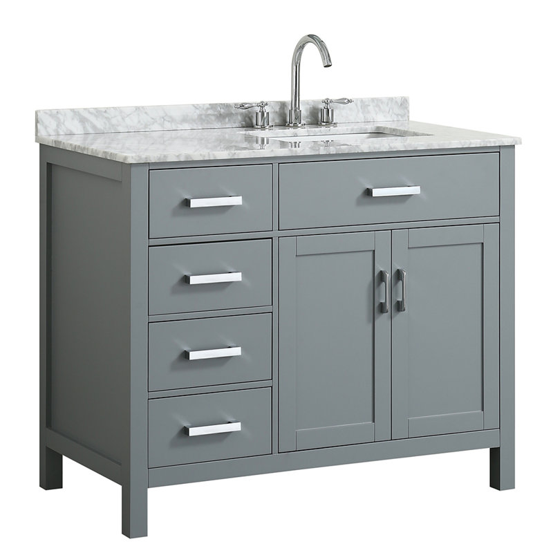 Ensemble de meuble-lavabo simple 43 po Bristol, Gris