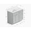 Meuble-lavabo simple 40 po avec plateau en quartz Disar-122120483-122120485