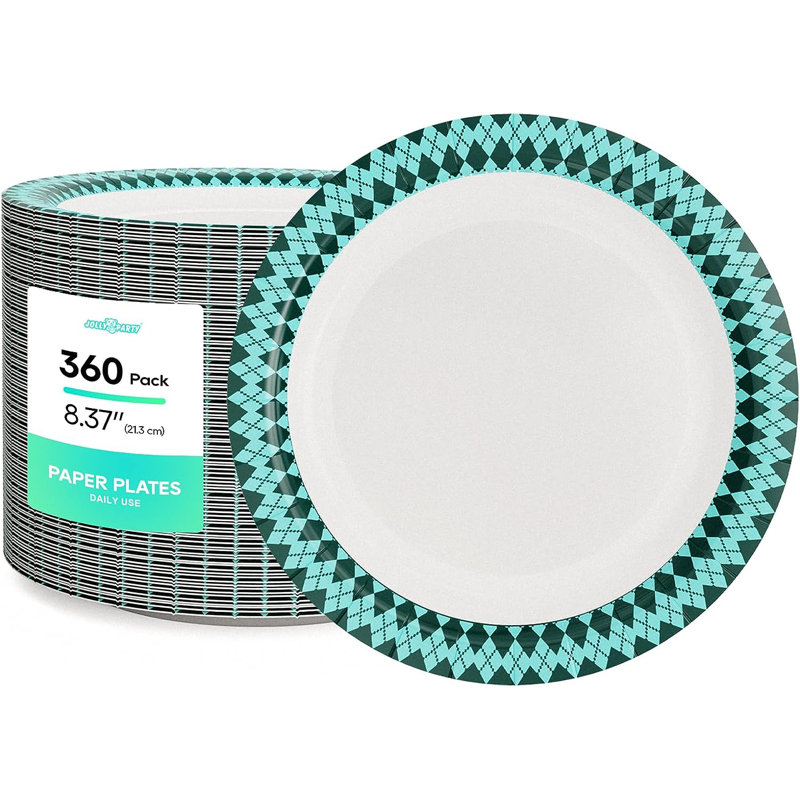 Assiette de mariage jetable en plastique, Bleu clair