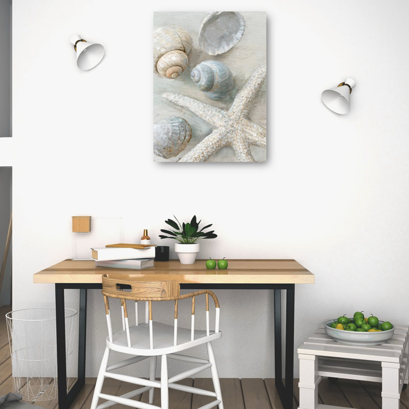Coastal Treasures Seashells and Starfish Canvas Art Print