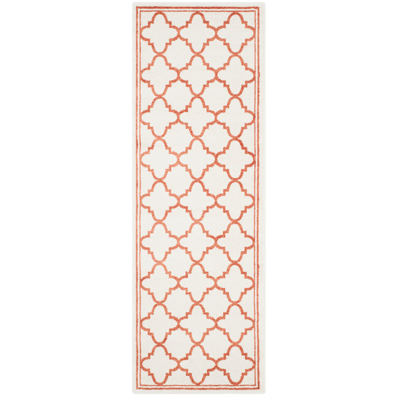 Ammundsen Geometric Area Rug, Rectangle 3' x 5', Beige/Orange