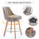 Swivel Upholstered 26''Counter Stool And Bar Stools With Full Back And Solid Wood Frame