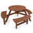 Mistie Farmhouse Outdoor Round Picnic Table with 2" Diameter Umbrella Hole-1848435253