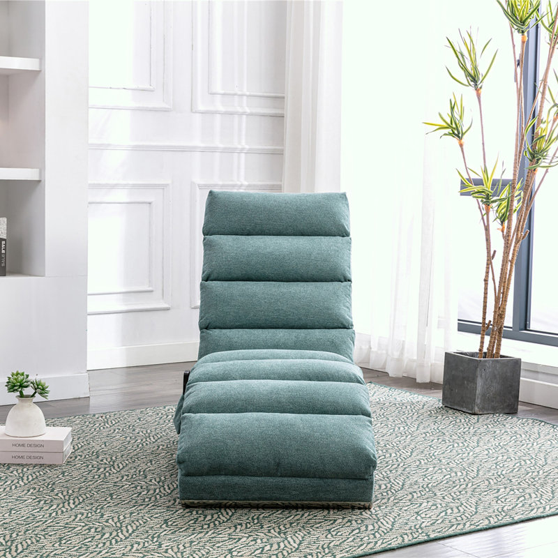 Ergonomic Electric Massage Long Lounger with Remote Control, Teal