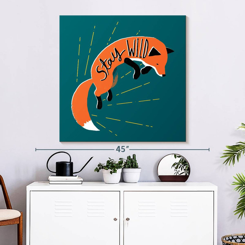 Crowle Stay Wild Fox, 33" H x 33" W