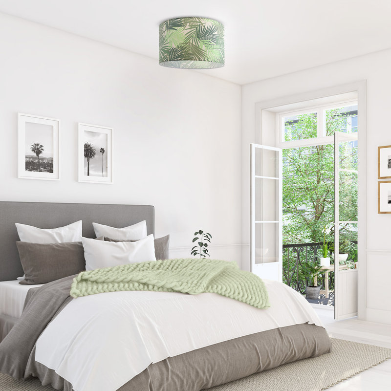 Pungoteague Fabric Flush Ceiling Light, 24.5cm H x 38cm W x 38cm D