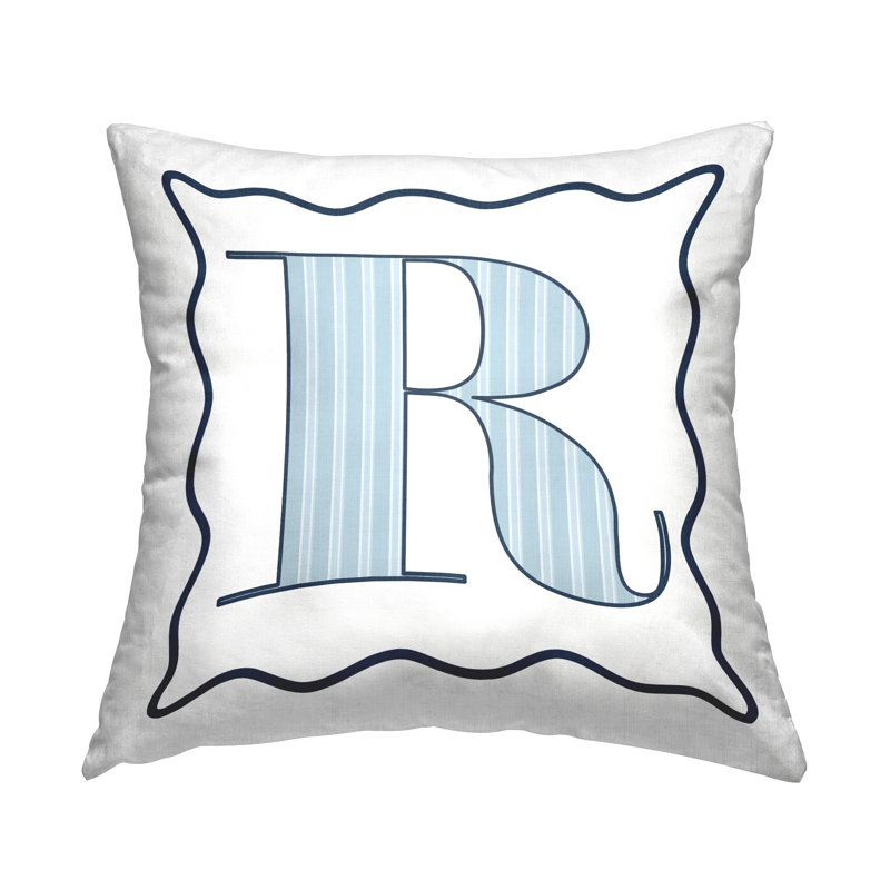 Coussin décoratif en polyester à pois bleu 18 x 18, R
