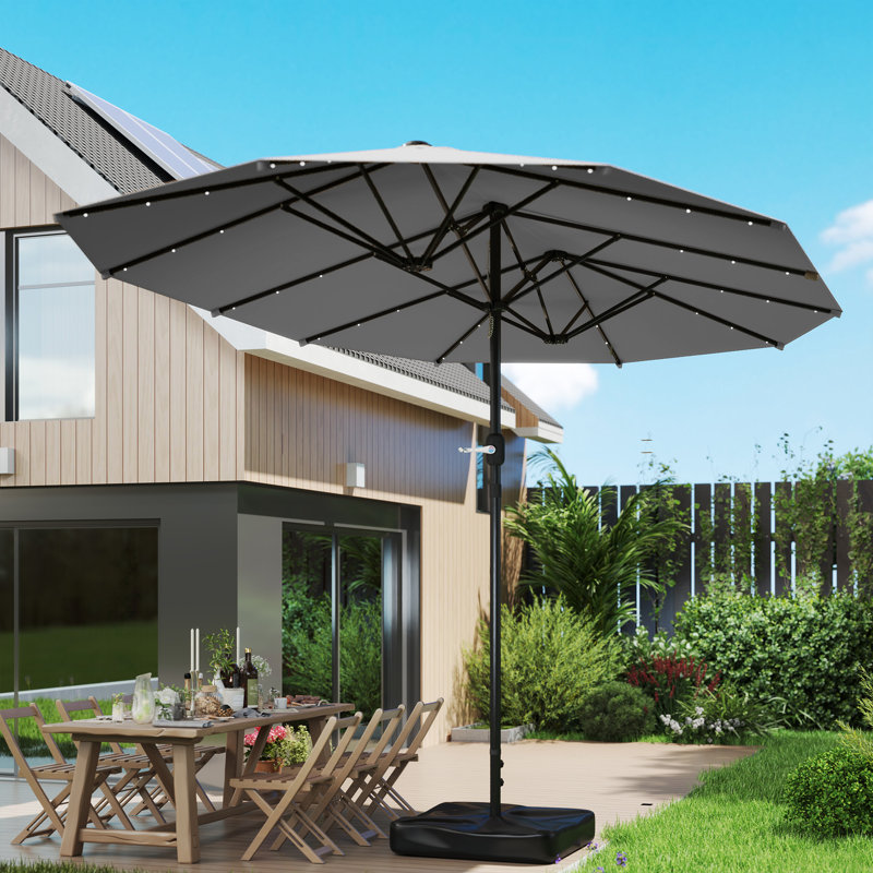 Grand abat-jour solaire à double face en acier pour jardin