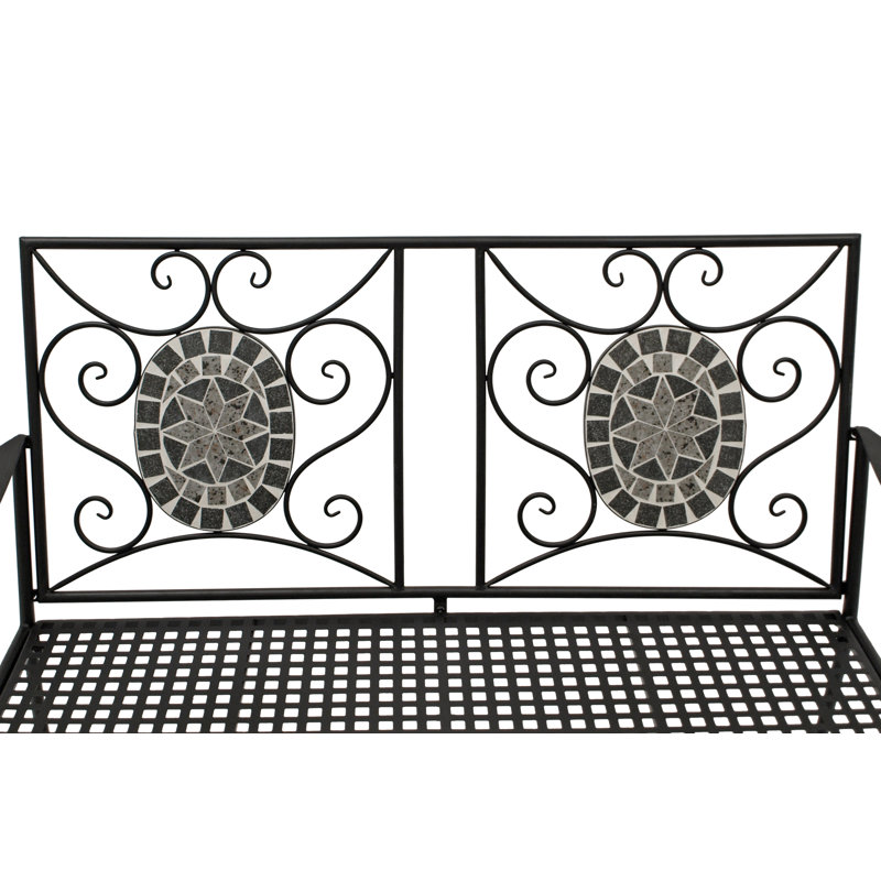 Rachit Steel Outdoor Bench, Grey