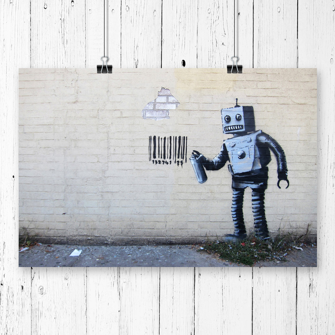 Banksy Robot Graffiti Wall Art - Frameless Print
