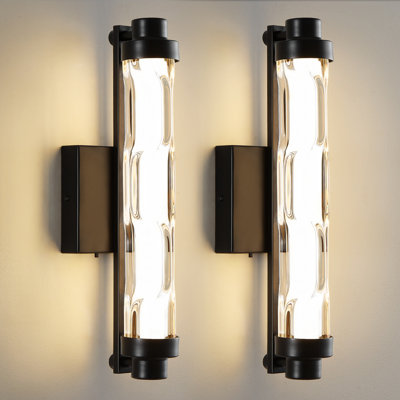 15.35'' Dimmable LED Wall Sconce with Ribbed Glass