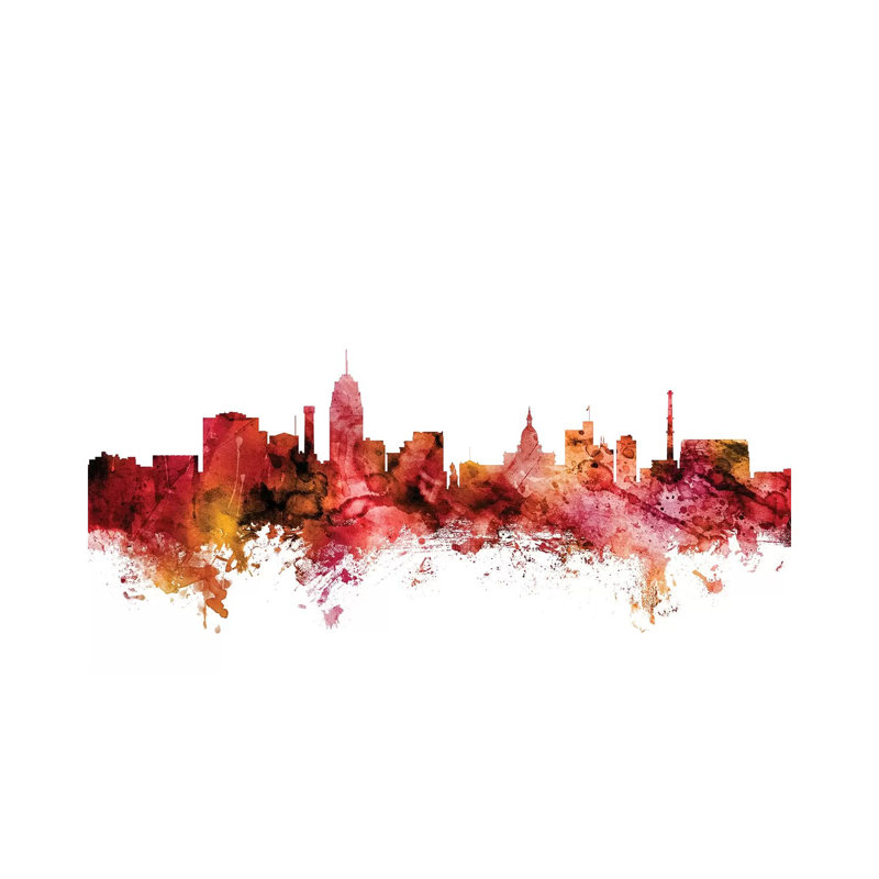 Lansing, Michigan Skyline by Michael Tompsett - 1 Piece Wrapped Canvas Wall Art, 101.6 cm H x 66.04 cm W x 1.91 cm D