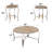 Bohden 3-Piece Coffee Table Set in Weathered Oak and Chrome-1033784669