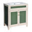 Ensemble de meuble-lavabo de salle de bain avec lavabo en céramique, armoire de rangement moderne avec cadre réglable en bois massif