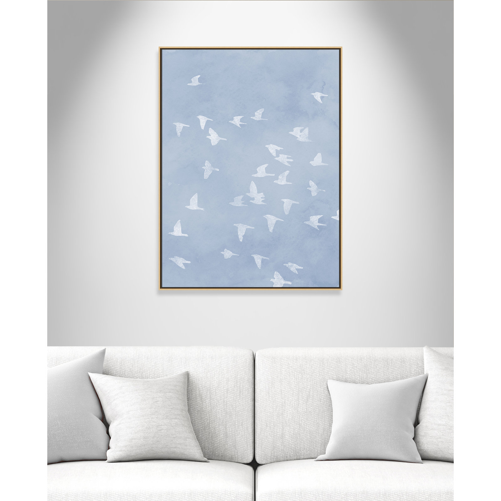 Flying Friends Print by Marcus Prime, 37.5'' W x 49.5'' H, Natural Floater
