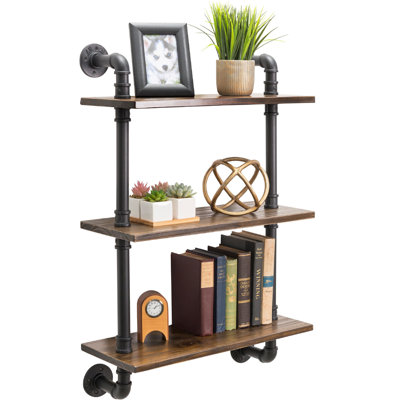 Kalayshia 3 Piece Industrial Pipe Shelves