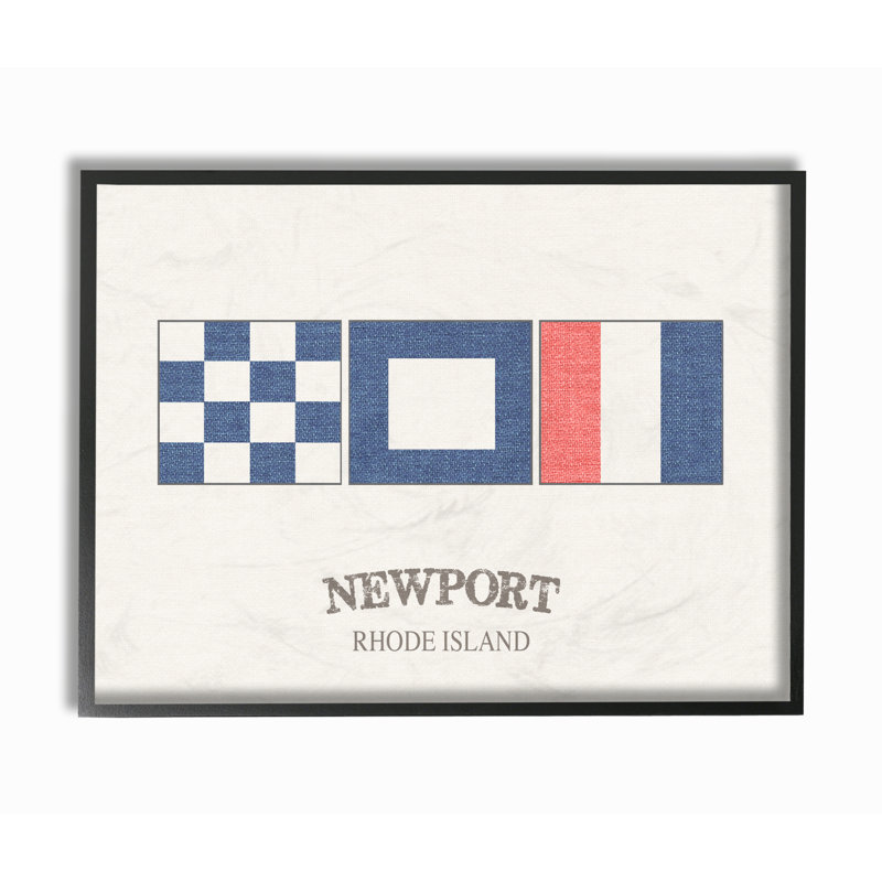 « newport rhode island nautique flags », impression, Giclée encadrée noir minuit, H 11 po x l 14 po
