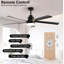 Ventilateur de plafond moderne 65 pouces avec lumières réversibles 6 vitesses Moteur à courant continu silencieux noir-130156603