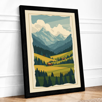 Mountains At Sunrise Scandinavian - Print