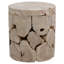 Briar 18-Inch Round Bleached Teak Root Block Style End Table