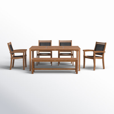 Fleur 64'' Rectangular 7 - Person Outdoor Dining Set
